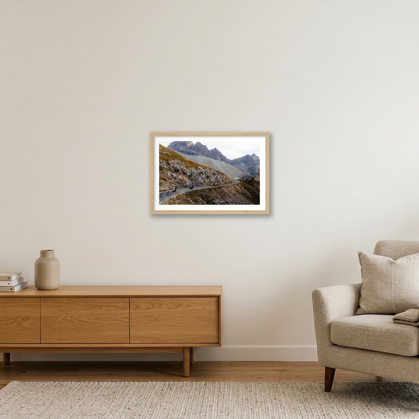 Col du Galibier 2026 / 01 — 45×30cm, 18×12" Oak Frame