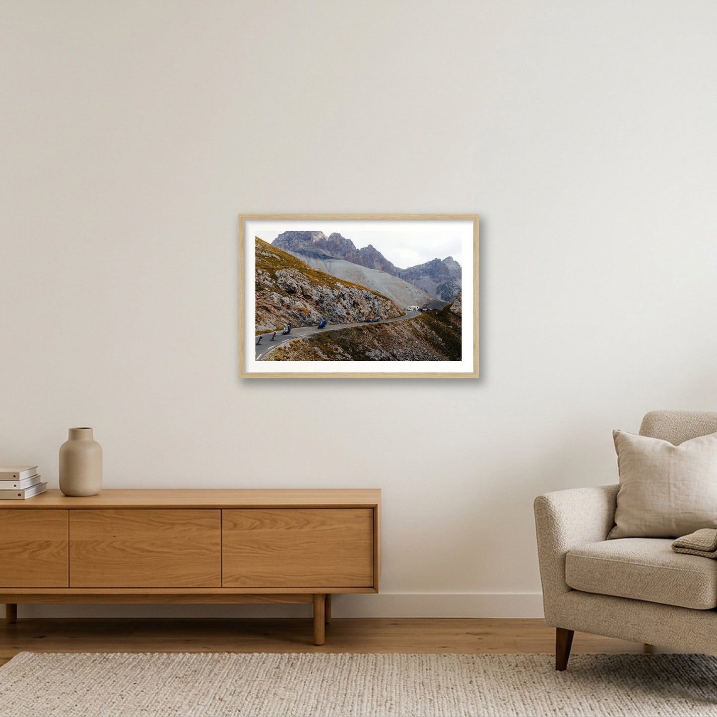Col du Galibier 2026 / 01 — 60×40cm, 24×16" Oak Frame